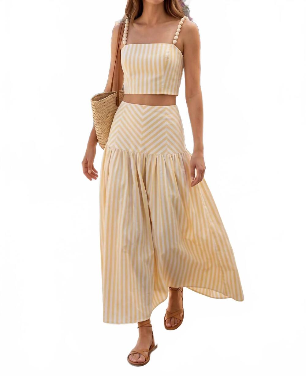 NEW BABY PINK gameday social club stripe skirt set in multi